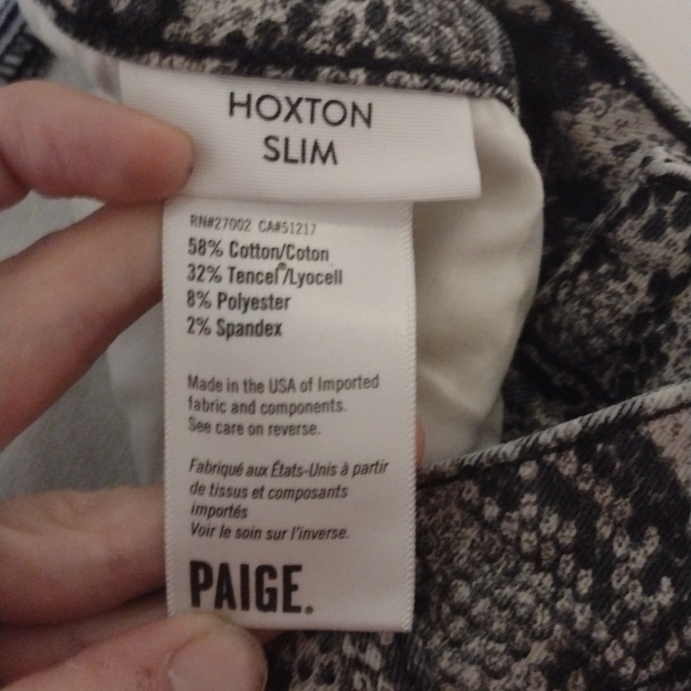 PAIGE Snakeskin hoxton slim Jeans size 29 raw him - Picture 6 of 12